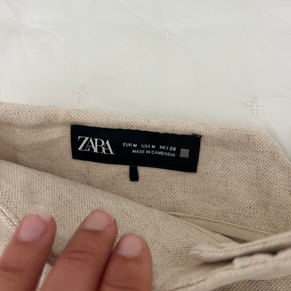 Zara linen material cropped trousers - Picture 2 of 2